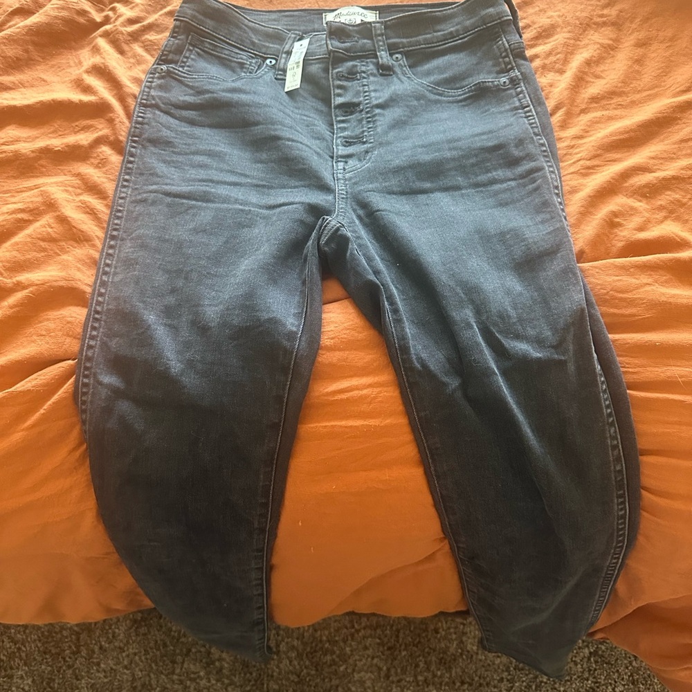 Madewell 10" High-Rise Skinny Jeans in Robert Wash: Button-Front Edition